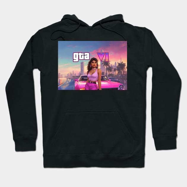 GTA 6 Hoodie by Buff Geeks Art